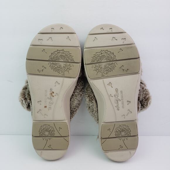 Skechers Go Lounge Womens Size 8 Tan Slip On Faux Fur Slippers Sandals SN175100 - Picture 8 of 9